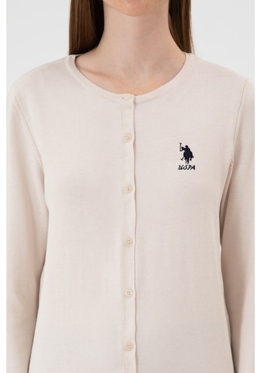 U.s. Polo Assn. Kadın Krem Hırka Triko 50313624-vr071 Krem