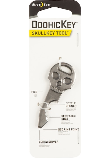 Nite Ize Doohickey Kurakafa Çok Amaçlı Çelik Anahtarlık Aparatı Gri