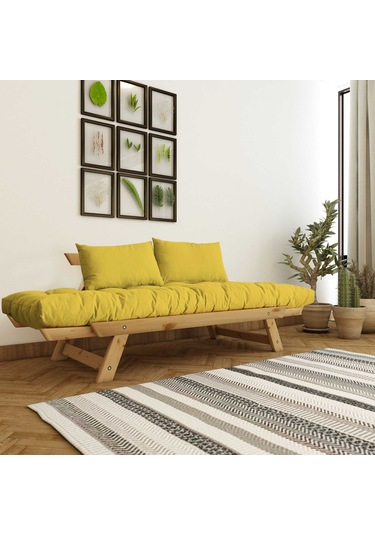 Adalar Masif Natural-sarı Renk 2li Kanepe Cpt8169-210