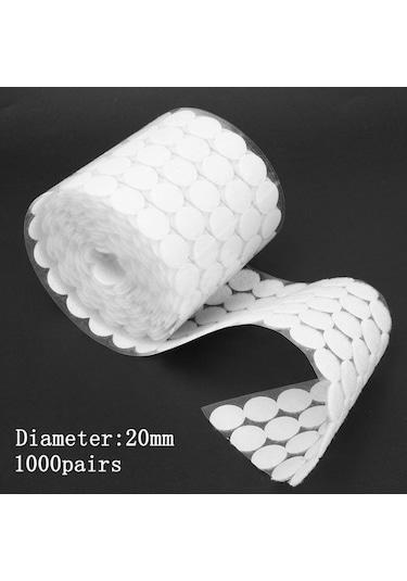 Pazly Kendinden Yapışkanlı Velcro Disk, Güçlü Yuvarlak Para Kancaları, 10/15/20mm, 1000 Çift Paket