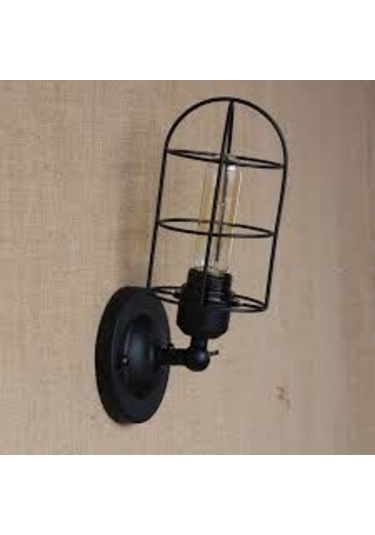 Riolight Retro Kafesli Mafsalı Siyah Rustik Aplik Siyah