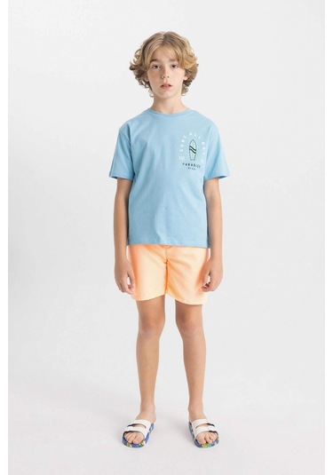 DeFacto Erkek Çocuk Basic Düz Deniz Şortu B7737A824HSOG514
