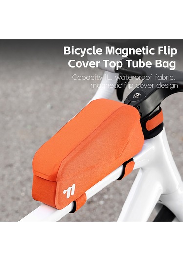 Jeemson Manyetik Kapaklı Su Geçirmez Bisiklet Çantası - 1l Kapasiteli, Kolay Erişim, 600d Tpu Malzeme, Portakal Rengi Turuncu