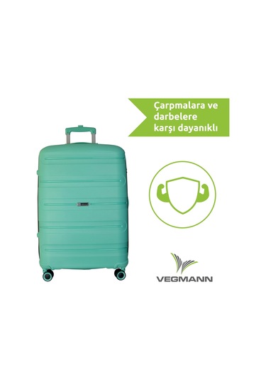 Vegmann Polipropilen Pp Atlas Su Yeşili Büyük Boy Valiz Su