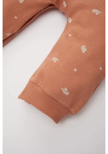 DeFacto Kız Bebek Yenidoğan Baskılı Kalın Uzun Kollu Tulum D6016A524WNBN564 Kahve