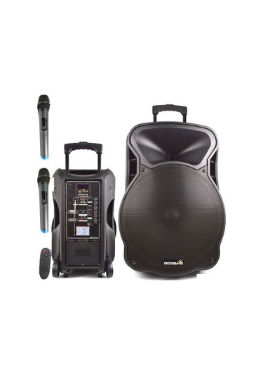 Osawa OSW-9135 150 W UHF 2x El Mikrofon Portatif Taşınabilir Anfi Ses Sistemi