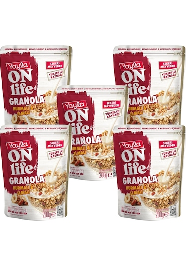 Yayla Onlife Hurmalı Ve Elmalı Granola 200 G X5