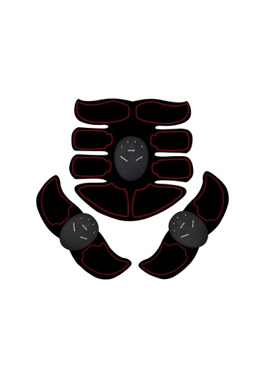 Lemestar Otomatik Kas Geliştirici - 6 Mod Ve 9 Seviye Şiddet Ayarı - Karın & Kol Bandları Seti - Pil İle Çalışır Pil Yok - Kolay Kullanım Siyah