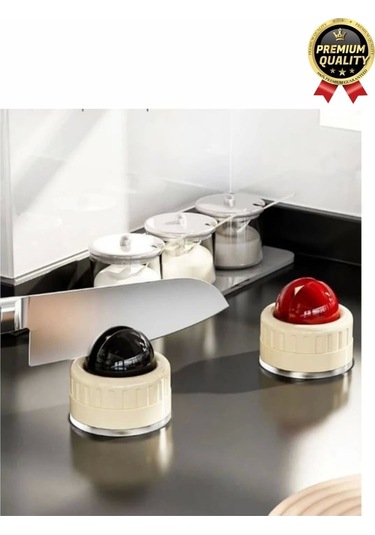 Premium Pratik Keskin Makas Şef Mutfak Paslanmaz Vantuzlu Mini Bıçak Bileme Aparatı Aleti - 1 Adet