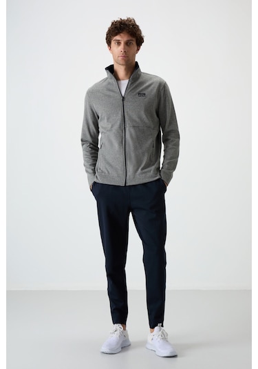 Tommy Life Bruce Gri - Lacivert Dik Yaka Erkek Eşofman Takım - 85200 Gri - Lacivert