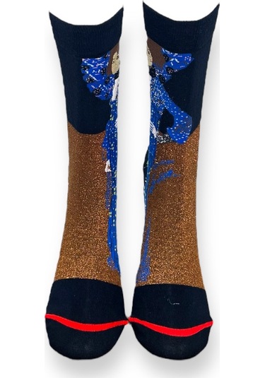 2'li Unısex Sanat Eseri Tasarımlı Esnek Nem Alabilen Pamuklu Spor Soket Çoraplar Çok Renkli