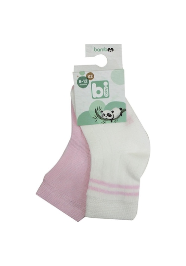 Bibaby Derby Bamboo 2Li Çorap 68386 Ekru Pembe