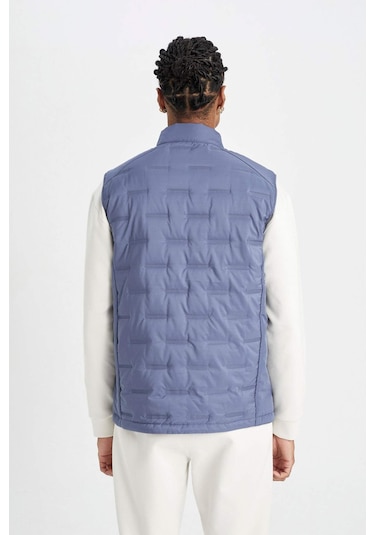 DeFactoFit Su İtici Şişme Yelek Normal Kesim Dik Yaka Fermuarlı Cepli Kapitone C6044AX24AUBE808