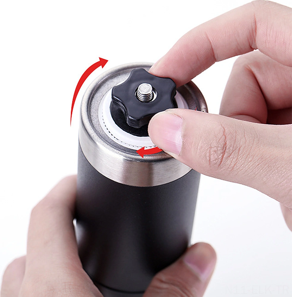 Xindoker 304 Paslanmaz Çelik El Kullanımlı Kahve Değirmeni, Ayarlanabilir Fincan Tefli, 30g Kapasite, Siyah, Gürültüsüz Ve Taşınabilir