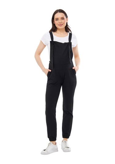 Luvmabelly Myra6400 Hamile Jogger Salopet-siyah