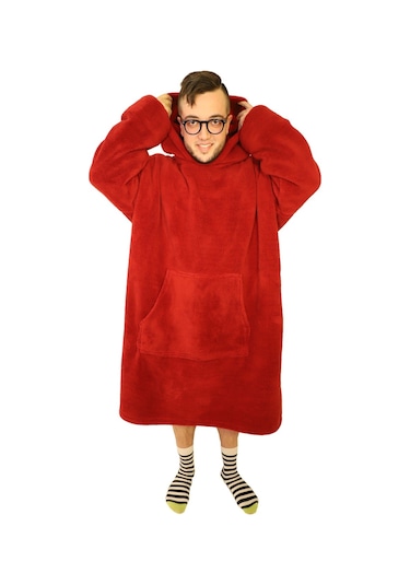 Rokeff Wellsoft Tek Kişilik Giyilebilir Battaniye Bordo L/XL