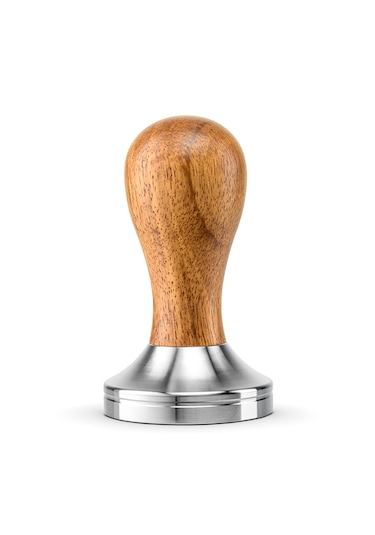 Barista Ahşap Saplı Tamper Ahşap Gümüş
