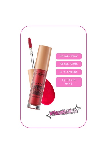 Callista Vivid Shine Lipgloss Nemlendiricili Dudak Parlatıcısı 101 Drop Everything Red