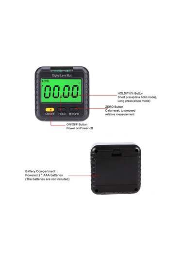 Vkemall Dijital Açı Ölçer 4x90 Hassasiyetli 0.1 Taşınabilir Seviye Cihazı Seviye Balonu İçerir Pil Dahil Değil