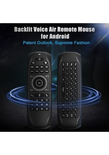 Trendooze Uzaktan Tv Ses Pro Pc Led Kutusu Kumanda, Klavye Kablosuz Jiroskoplu İçin G7v Fly Fare Desteği Aydınlatmalı Android Akıllı Air 2.4ghz / Tj