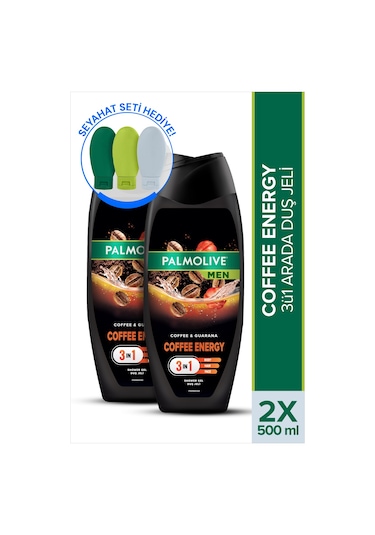 Palmolive Men Coffee 500 ml Erkek Duş Jeli x2 Adet + Seyahat Kiti Hediyeli
