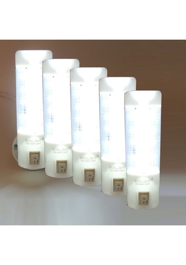 Uzun Led Gece Lambası 0,5W Tasarruflu Işıklı Fişli Düğmeli 5 Adet(503909284) Çok Renkli