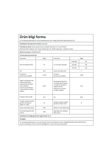 Samsung DW60M5044FS 4 Programlı 13 Kişilik Bulaşık Makinesi