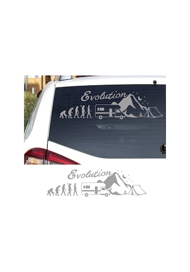 90X24 cm - Evolution Karavan Sticker. Evrim Kamp Karavan Çıkartma