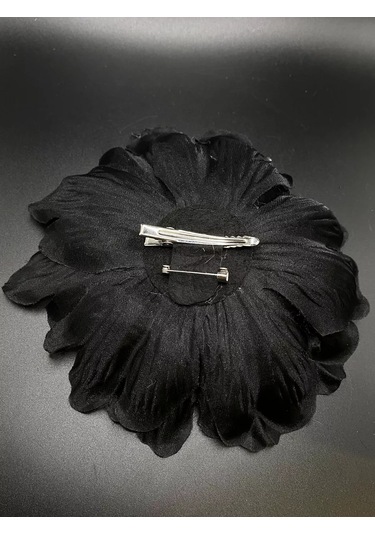 Amely Rid Kumaştan Büyük Çiçek Fiyonk Broş Tokalı 256858215 Siyah