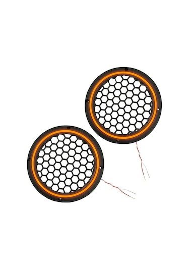 Ledli Hoparlör Kapak 20cm 2adet 12v Pk-5051, Turuncu