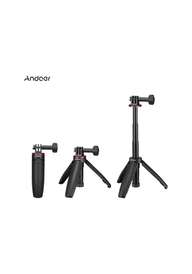 Mini Genişletilebilir Masaüstü Tripod Elde Taşınabilir Aksiyon Kamerası Vlog Selfie Çubuğu Braketi Gopro Hero 9/8/7/6/5 İçin Yedek Siyah