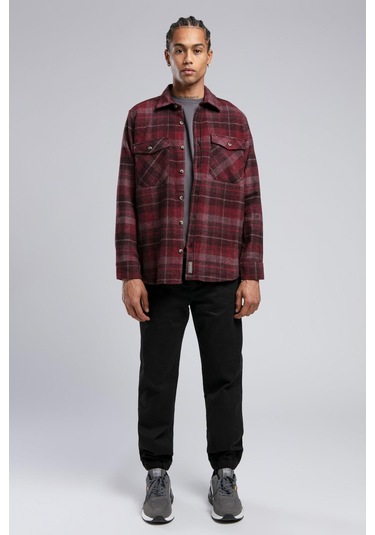 Lee Cooper Donas Erkek Dokuma Uzun Kol Gömlek-20393 Bordo