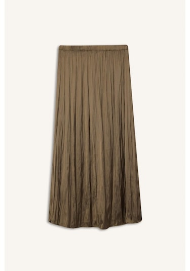 DeFacto A Kesim Saten Maxi Etek D2139AX25SPKH71 Haki