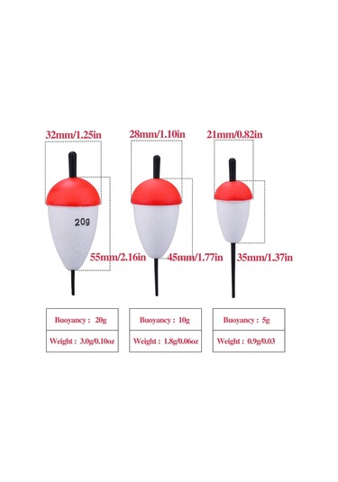 Sougayilang 5-20g Balıkçılık Eva Balık Şamandıra Şamandıra Işık Olta Takımı Aksesuarı Şamandıra Aracı 20g