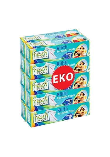Fresh Up Kilitli Buzdolabı Poşeti 10'lu 10 Paket 19 x 25 CM