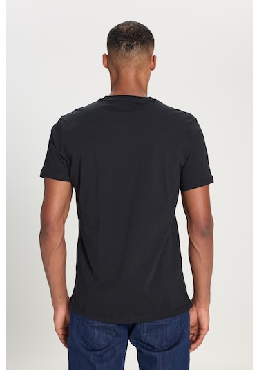 Ac&Co / Altınyıldız Classics Dar Kesim V Yaka Pamuklu Erkek Tişört Siyah