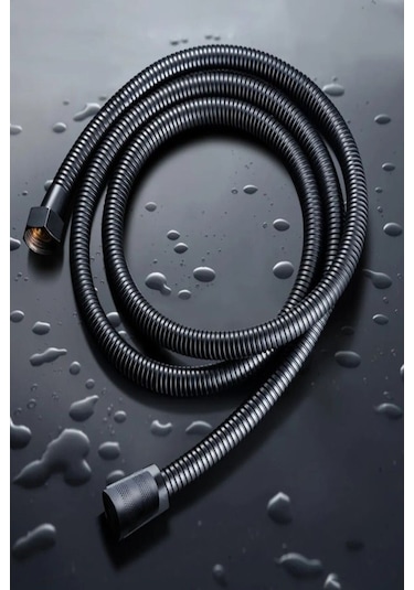 Duş Hortumu Örgülü Siyah Siyah
