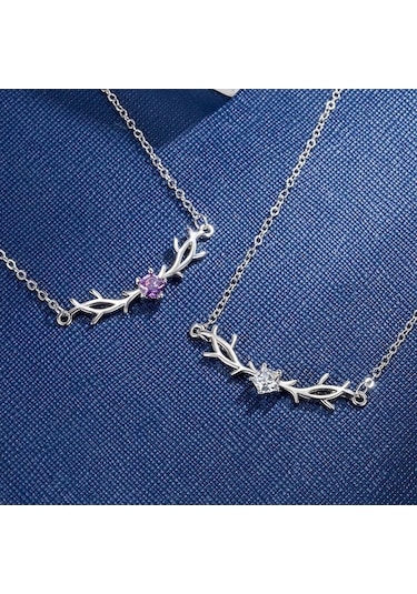 Novahub Beyaz Boynuz Kolye Kadın Vermikülit Yaka Zinciri Kadın Takı Beyaz - 45 Cm Beyaz