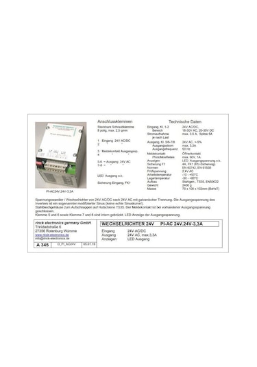 Rinck Electronics PI-AC 24V.24V-3,3A Dönüştürücü İnverter
