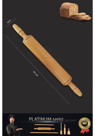 Platinum Serisi Ahşap Hamur Açma Oklavası Merdane Börek Seti 6 Lı