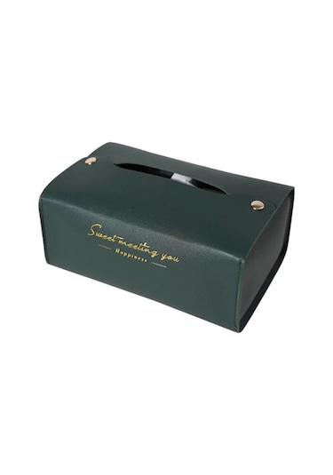 Sarı Doku Dispenseri Organizatör Peçete Kutusu Mükemmel İşçilik Su Geçirmez Suni Deri Dikdörtgen Vanity Ev Gereçleri