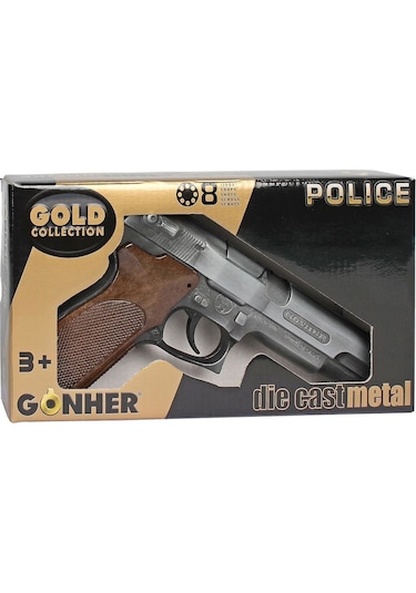 Police Pistol 8 Shots - Old Silver