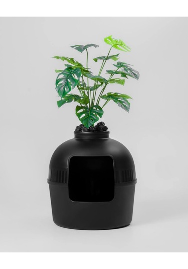 Reyo Dekorapet Dekoratif Kedi Tuvaleti Siyah