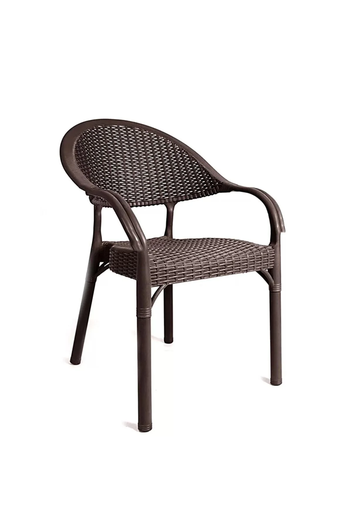 Alezy Bambu Balkon Bahçe Masa Takımı 4 Kişilik 70x70 Masa 4 Adet Bambu Koltuk Kahverengi