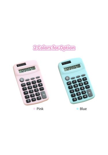 Singree 8 Haneli Şirin Mini Hesap Makinesi - Güneş Enerjili Ve Pil İle Çift Güç Kaynağı Pembe