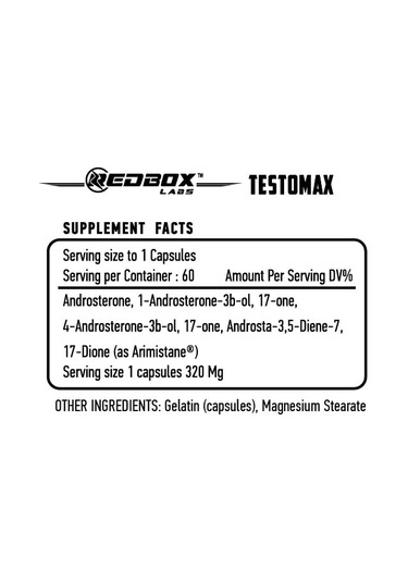 Red Box Labs Testomax Testo Booster 60 Caps Aromasız