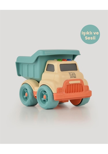 Bej Sesli Ve Işıklı Minik Kamyon