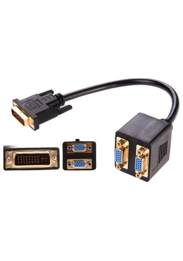 Dvi To 2x Vga Çevirici Çoklayıcı Splitter Kablosu