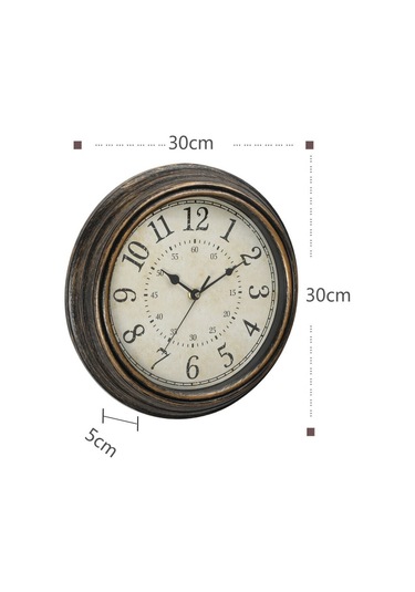 Vintage Kuvars Duvar Saati 30 Cm Sessiz Tik Tak Büyük Rakamlar Ve Qd Diğer