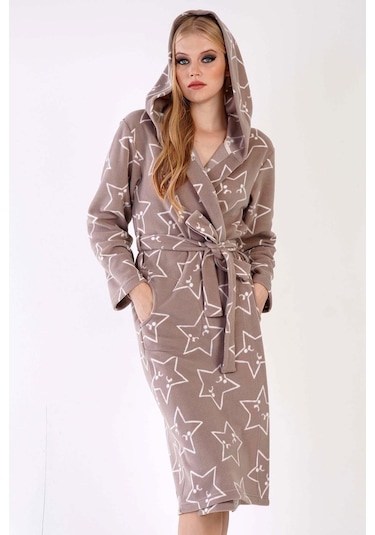 Kadın Kapüşonlu Polar Espresso Sabahlık C3t0n4o045 001